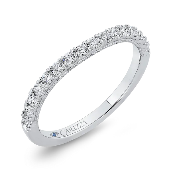 Round Diamond Half-Eternity Wedding Band in 14K White Gold Image 2 James Gattas Jewelers Memphis, TN