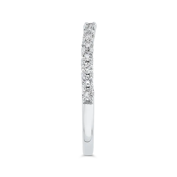 Round Diamond Half-Eternity Wedding Band in 14K White Gold Image 3 James Gattas Jewelers Memphis, TN