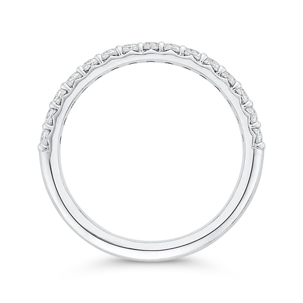 Round Diamond Half-Eternity Wedding Band in 14K White Gold Image 4 James Gattas Jewelers Memphis, TN