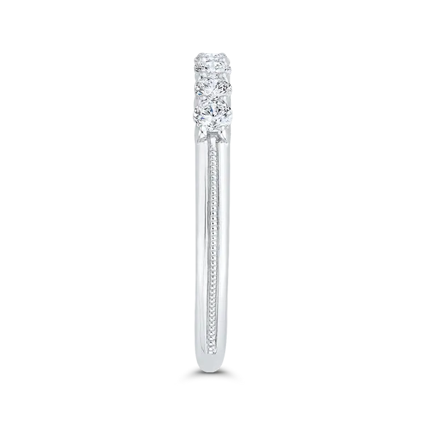 Euro Shank Round Diamond Wedding Band in 14K White Gold Image 3 James Gattas Jewelers Memphis, TN