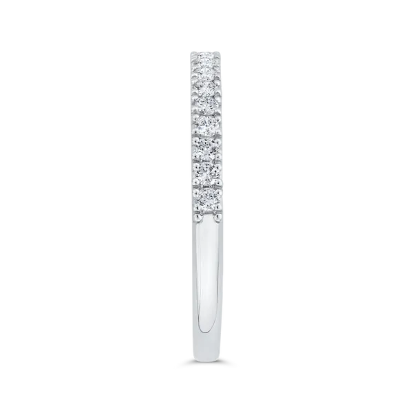 Diamond Wedding Band in 14K White Gold Image 3 Ask Design Jewelers Olean, NY