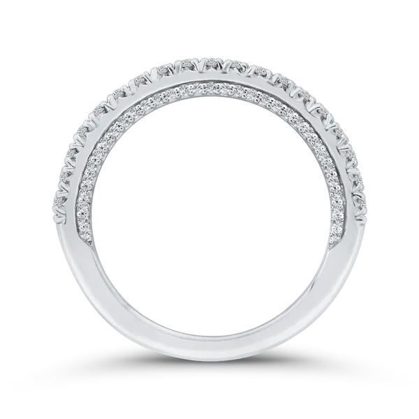 Diamond Wedding Band in 14K White Gold Image 4 Ask Design Jewelers Olean, NY