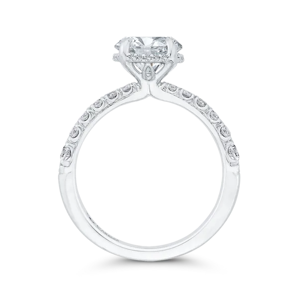 Diamond Halo Engagement Ring in 14K White Gold (Semi-Mount) Image 4 James Gattas Jewelers Memphis, TN