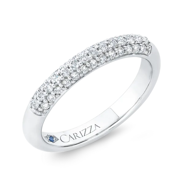 Three Row Diamond Wedding Band in 14K White Gold Image 2 James Gattas Jewelers Memphis, TN