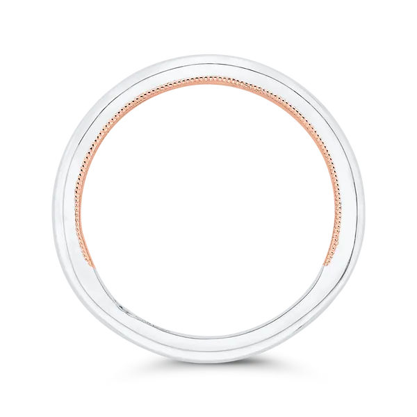 Plain Wedding Band in 14K Two Tone Gold Image 4 Alan Miller Jewelers Oregon, OH