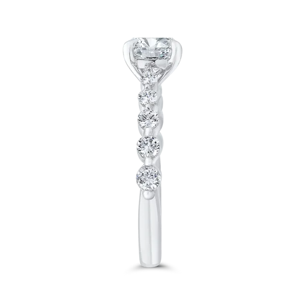 14K White Gold Round Cut Diamond 1/2 Run Engagement Ring (Semi-Mount) Image 3 James Gattas Jewelers Memphis, TN