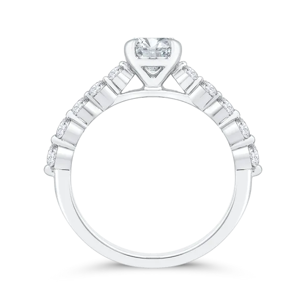 14K White Gold Round Cut Diamond 1/2 Run Engagement Ring (Semi-Mount) Image 4 James Gattas Jewelers Memphis, TN