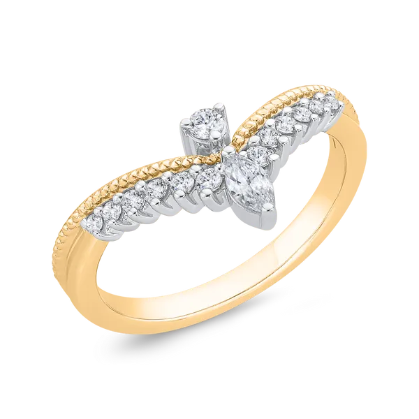 14K Two Tone Gold Diamond Contour Band Image 2 Ask Design Jewelers Olean, NY