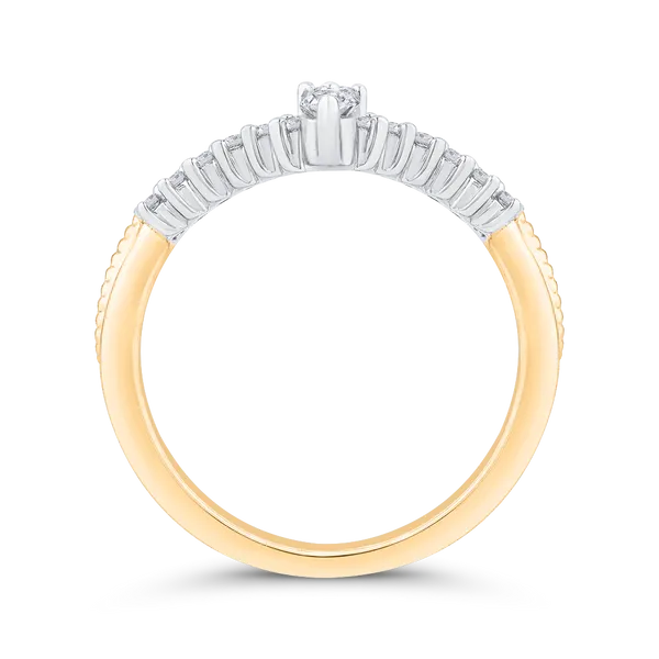 14K Two Tone Gold Diamond Contour Band Image 4 Ask Design Jewelers Olean, NY