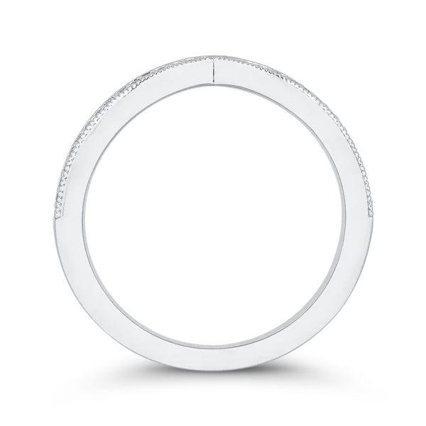 14K White Gold Diamond Contour Band Image 4 Ask Design Jewelers Olean, NY