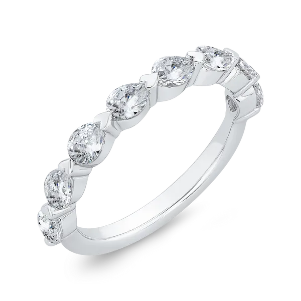 14K White Gold Diamond Contour Band Image 2 Woelk's House of Diamonds Russell, KS