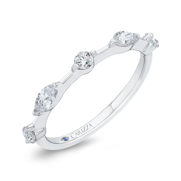 14K White Gold Diamond Contour Band Image 2 Alan Miller Jewelers Oregon, OH