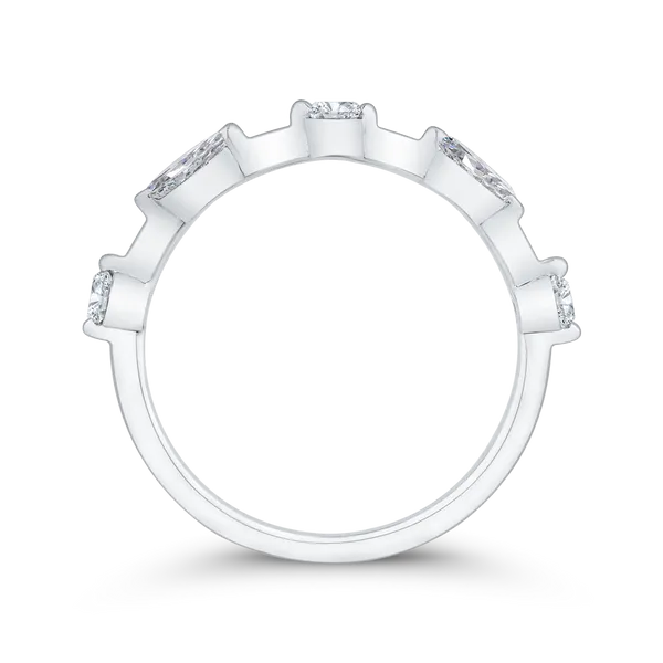 14K White Gold Diamond Contour Band Image 4 Alan Miller Jewelers Oregon, OH