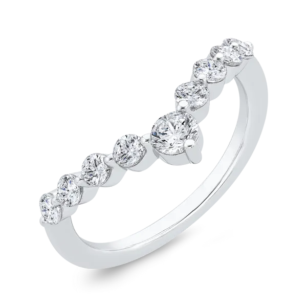 14K White Gold Diamond Contour Band Image 2 Alan Miller Jewelers Oregon, OH