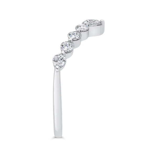 14K White Gold Diamond Contour Band Image 3 Alan Miller Jewelers Oregon, OH