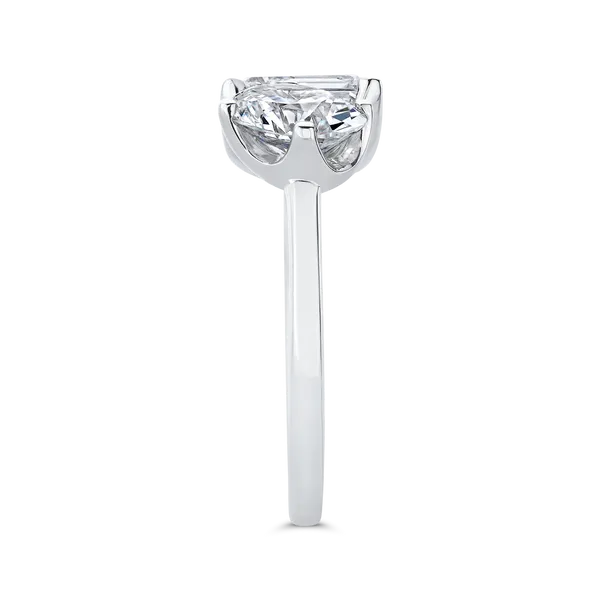 14K White Gold Two Stone Engagement Ring Center with Oval & Radiant Diamond Image 3 Woelk's House of Diamonds Russell, KS