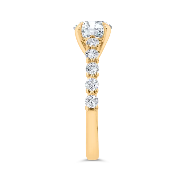 14K Yellow Gold Round Cut Diamond Engagement Ring (Semi-Mount) Image 3 Diamond Shop Ada, OK