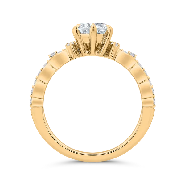 14K Yellow Gold Round Cut Diamond Engagement Ring (Semi-Mount) Image 4 James Gattas Jewelers Memphis, TN