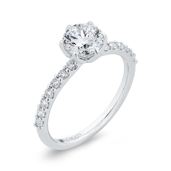 14K White Gold Round Cut Diamond Engagement Ring (Semi-Mount) Image 2 James Gattas Jewelers Memphis, TN