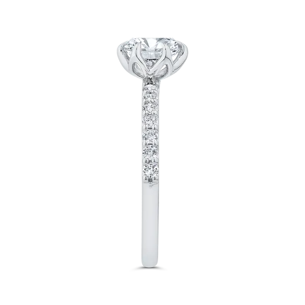 14K White Gold Round Cut Diamond Engagement Ring (Semi-Mount) Image 3 James Gattas Jewelers Memphis, TN