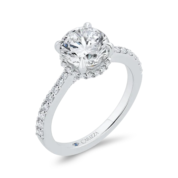 14K White Gold Round Cut Diamond Engagement Ring (Semi-Mount) Image 2 James Gattas Jewelers Memphis, TN