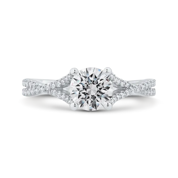 14K White Gold Round Cut Diamond Engagement Ring (Semi-Mount) Woelk's House of Diamonds Russell, KS