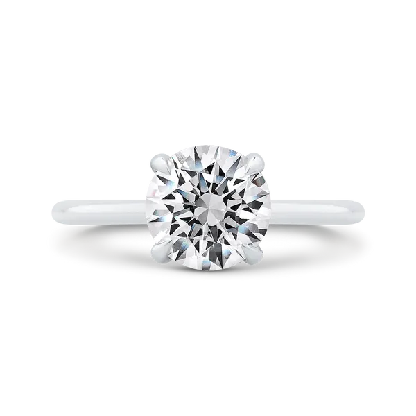 14K White Gold Round Cut Diamond Solitaire Engagement Ring (Semi-Mount) Alan Miller Jewelers Oregon, OH