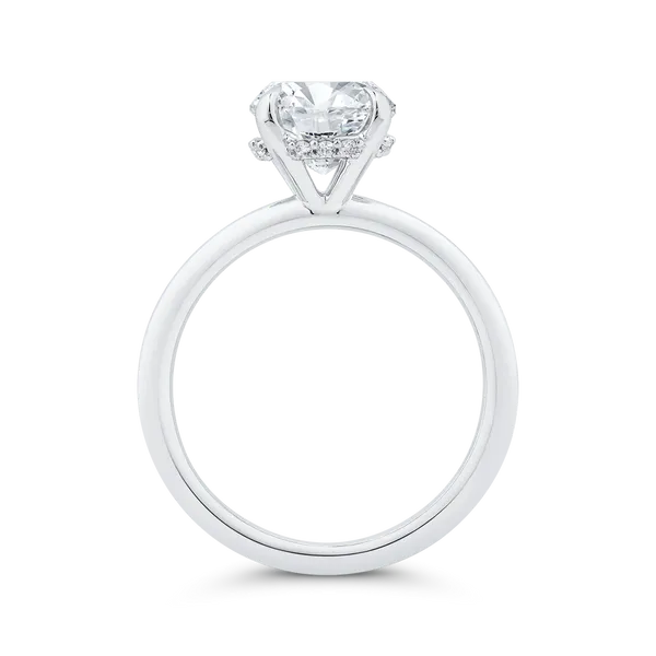 14K White Gold Round Cut Diamond Solitaire Engagement Ring (Semi-Mount) Image 4 Alan Miller Jewelers Oregon, OH