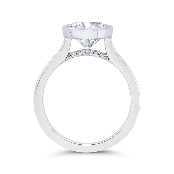 14K White Gold Round Cut Diamond Solitaire Engagement Ring (Semi-Mount) Image 4 Woelk's House of Diamonds Russell, KS