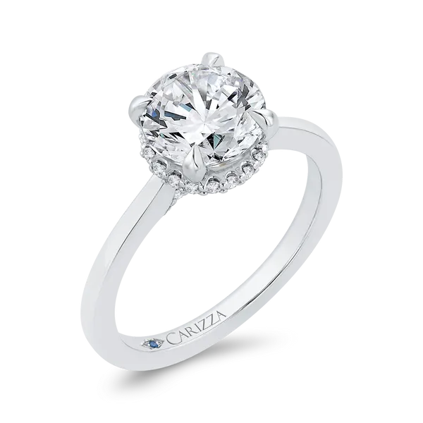 14K White Gold Round Cut Diamond Solitaire Engagement Ring (Semi-Mount) Image 2 Alan Miller Jewelers Oregon, OH
