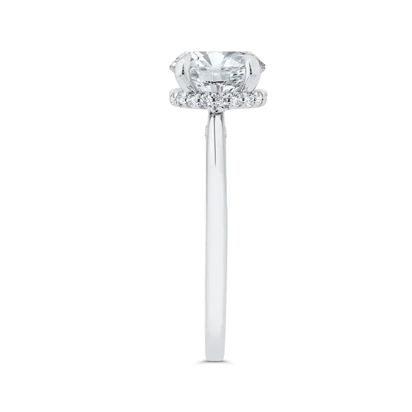 14K White Gold Round Cut Diamond Solitaire Engagement Ring (Semi-Mount) Image 3 Alan Miller Jewelers Oregon, OH