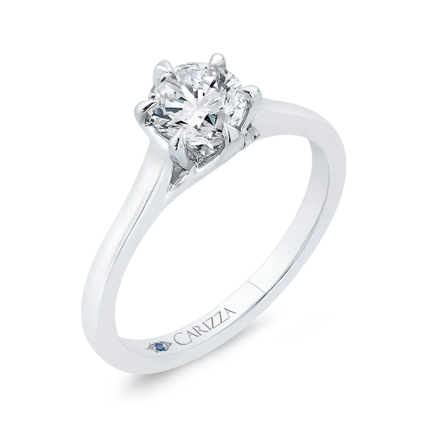 14K White Gold Round Cut Diamond Solitaire Engagement Ring (Semi-Mount) Image 2 Diamond Shop Ada, OK