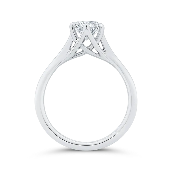 14K White Gold Round Cut Diamond Solitaire Engagement Ring (Semi-Mount) Image 4 Alan Miller Jewelers Oregon, OH