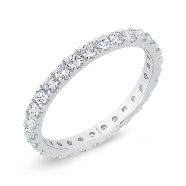 14K White Gold with Round Diamond Eternity Ring Image 2 Alan Miller Jewelers Oregon, OH