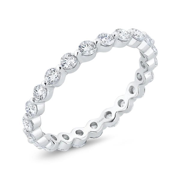 14K White Gold with Round Diamond Eternity Ring Image 2 Ask Design Jewelers Olean, NY