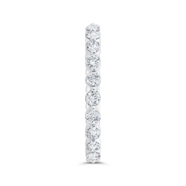 14K White Gold with Round Diamond Eternity Ring Image 3 Ask Design Jewelers Olean, NY