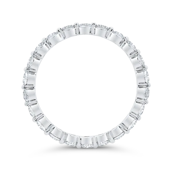 14K White Gold with Round Diamond Eternity Ring Image 4 Ask Design Jewelers Olean, NY