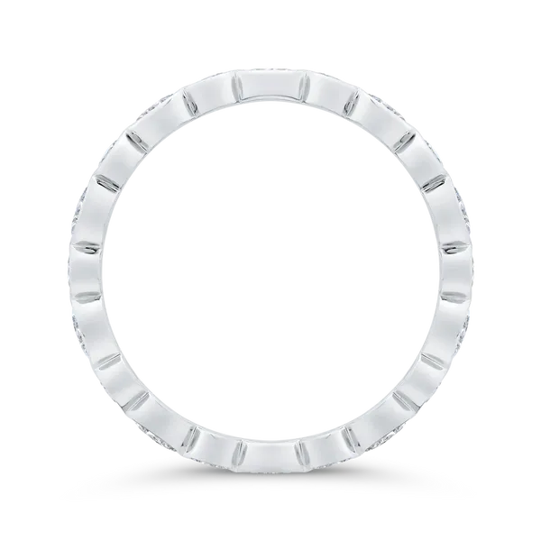 14K White Gold with Oval & Round Diamond Eternity Ring Image 4 Alan Miller Jewelers Oregon, OH