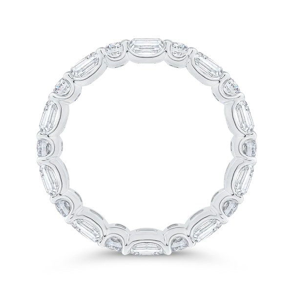 14K White Gold with Round & Emerald Diamond Eternity Ring Image 4 Alan Miller Jewelers Oregon, OH