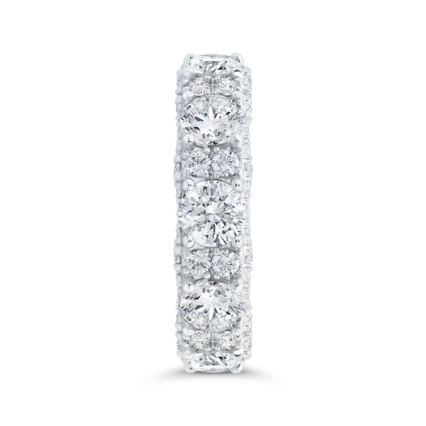 14K White Gold with Round Diamond Eternity Ring Image 3 Woelk's House of Diamonds Russell, KS