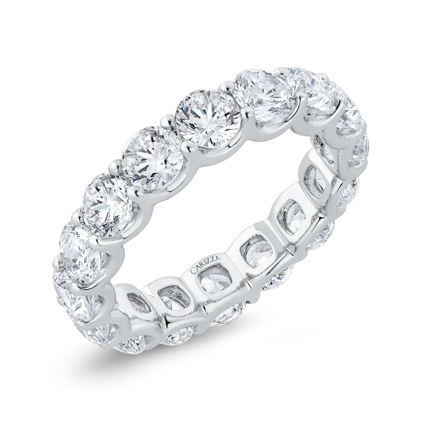 14K White Gold with Round Diamond Eternity Ring Image 2 Alan Miller Jewelers Oregon, OH
