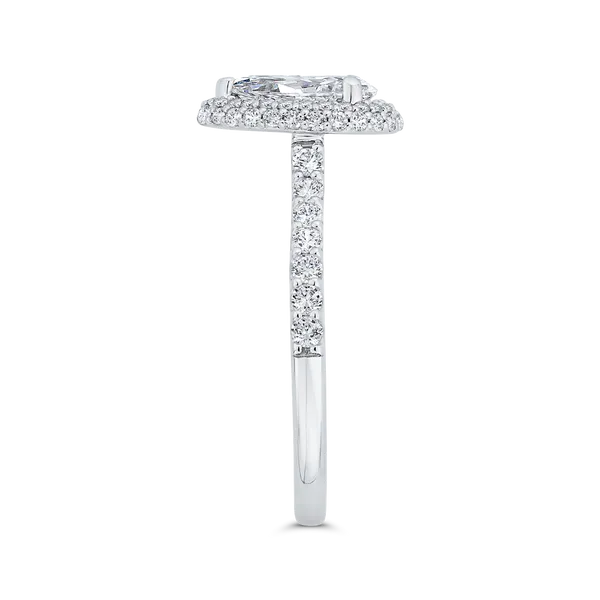 Pear Cut Diamond Double Halo Engagement Ring  in 14K White Gold (Semi-Mount) Image 3 Diamond Shop Ada, OK