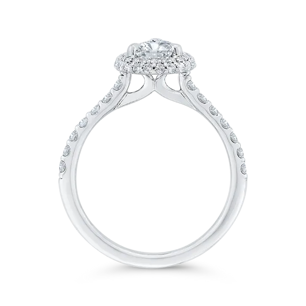Pear Cut Diamond Double Halo Engagement Ring  in 14K White Gold (Semi-Mount) Image 4 Diamond Shop Ada, OK