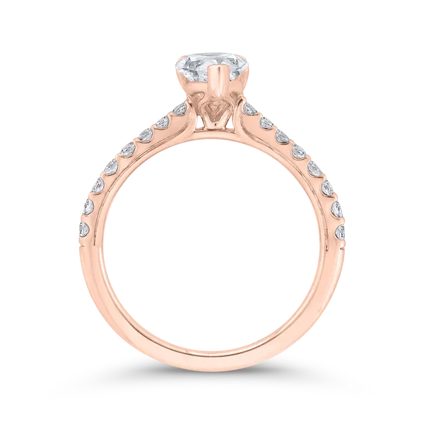 Cushion Cut Diamond Solitaire Plus Engagement Ring in 14K Rose Gold (Semi-Mount) Image 4 James Gattas Jewelers Memphis, TN