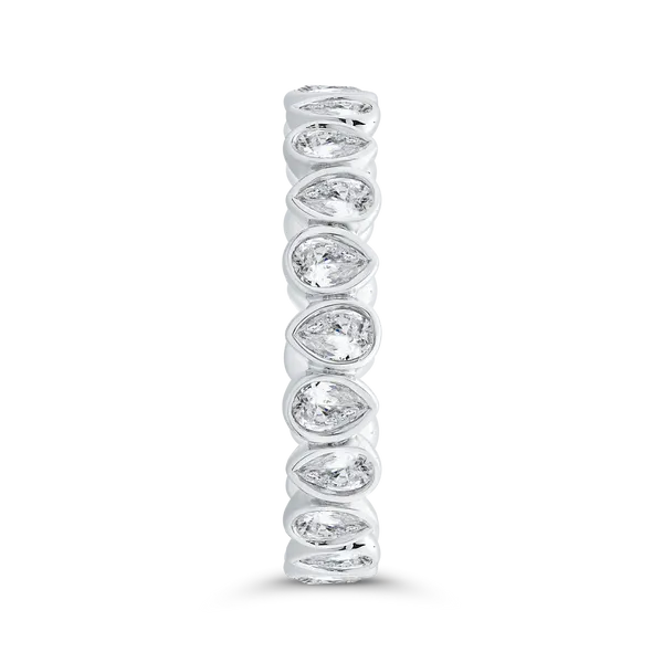 14K White Gold with Pear Diamond Eternity Ring Image 3 Diamond Shop Ada, OK