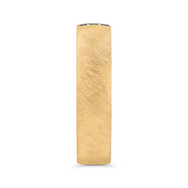 14K Yellow Gold with Round Black Diamond Men's Band Image 3 James Gattas Jewelers Memphis, TN