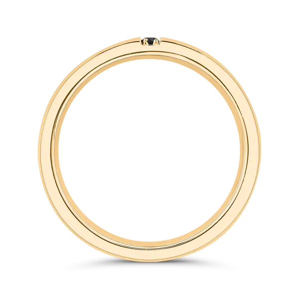 14K Yellow Gold with Round Black Diamond Men's Band Image 4 James Gattas Jewelers Memphis, TN