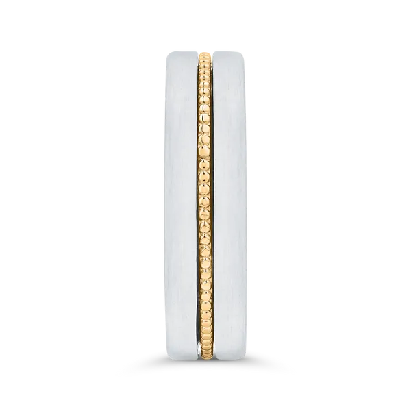 14K Two Tone Gold Men's Band Image 3 James Gattas Jewelers Memphis, TN