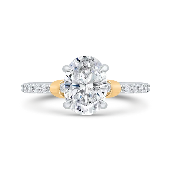 14K Two Tone Gold Oval Cut Diamond Engagement Ring (Semi-Mount) James Gattas Jewelers Memphis, TN