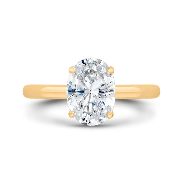 14K Yellow Gold Oval Cut Diamond Solitaire Engagement Ring (Semi-Mount) Diamond Shop Ada, OK